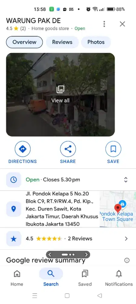 Disewakan kontrakan parkir mobil didalam pagar, pondok kelapa,  jakTim
