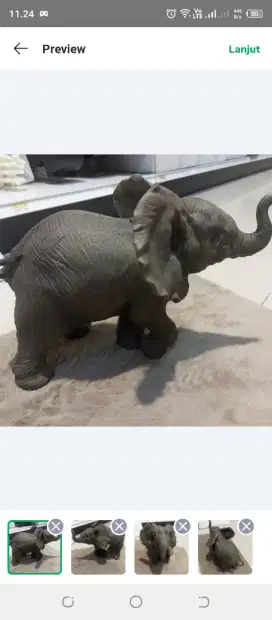 Patung gajah polyresin mini