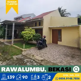 Rumah Hook dijual, Luas Siap Huni di Rawalumbu, 15 Menit ke Tol Bekasi