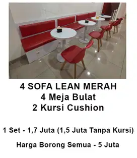 Full set Sofa lean dengan 1 non lean + 2 kursi Cushion