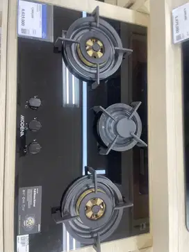 MODENA BUILT IN HOB GAS 3 BUNNER BLACK