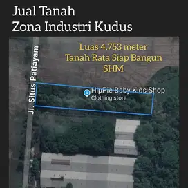 Jual Tanah Siap Bangun  Zona Industri Kudus 4.753 meter SHM