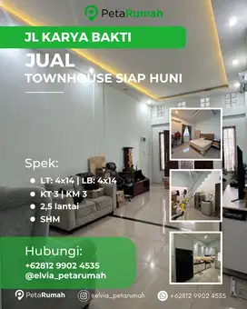 Townhouse Siap Huni Di jalan Karya Bakti daerah Bhayangkara Pancing
