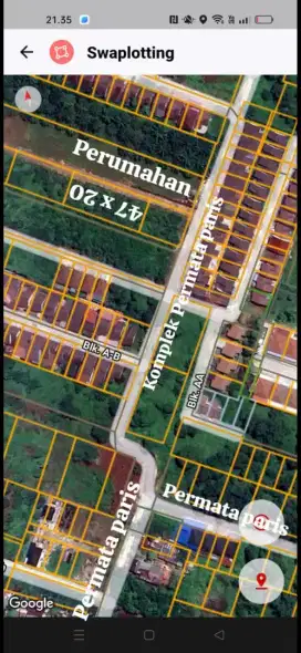 Tanah kavling paris 2 siap bangun ukuran 47 x 20