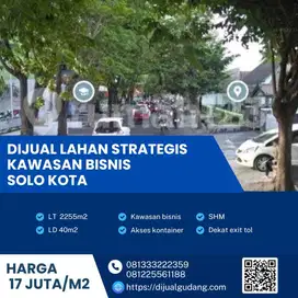 Dijual tanah komersial kawasan bisnis mangkubumen solo luas 2255m