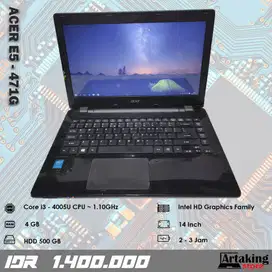 Acer E5 - 471G - Core i3 - Ram 4 GB - Normal Siap Pakai