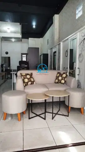 Ready Sofa Aesthetic Model Minimalis Terbaru Warna Cream