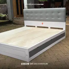 Dipan Putih / Dipan Laci / Dipan Laci Murah / Dipan termurah / Custom