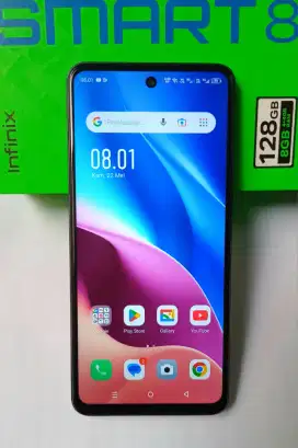 Infinix Smart 8 Ram 4+4/128 Mulus, Fullset masih garansi