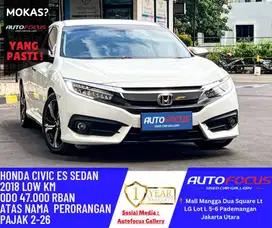 Tdp50JT Honda Civic 1.5 Turbo AT ES Sedan 2018 Putih Tgn pertama