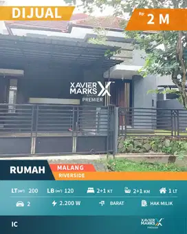 Dijual Rumah Siap Huni Terawat dekat Exit Tol di Riverside Malang
