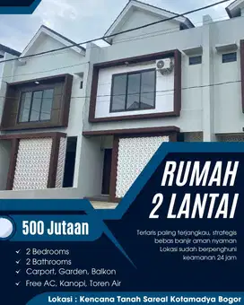 Dijual murah 2 lantai bisa kpr tanpa dp free biaya bogor