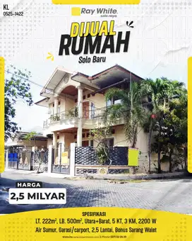 Rumah Mewah di Perumahan Solo Baru Grogol Sukoharjo