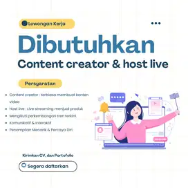 Dicari Host Live dan Konten Kreator Daerah PIK