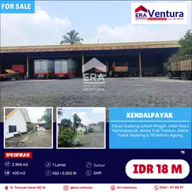 Gudang Lokasi Pinggir Jalan Raya Kendalpayak, Akses Truk Tronton