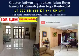 Cluster Jatiwaringin akses Jalan Raya hanya 14 Rumah jalan lega