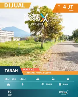 Dijual Tanah Siap Bangun di Tirtasani Royal Resort Karangploso Malang