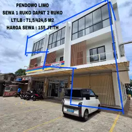 Disewakan Ruko 3 Lantai di Pendowo Limo