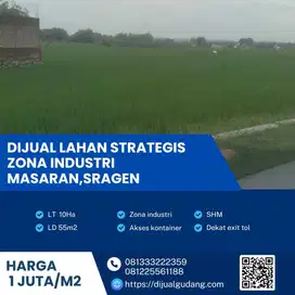 Lahan Industri Masaran Sragen Dijual Cepat – 10 Ha SHM Dekat Exit Tol