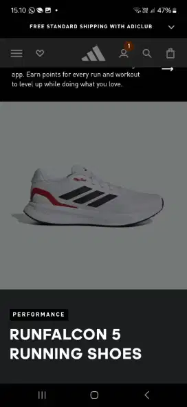 Dijual Sepatu Running Runfalco 5 Original ukuran size 44