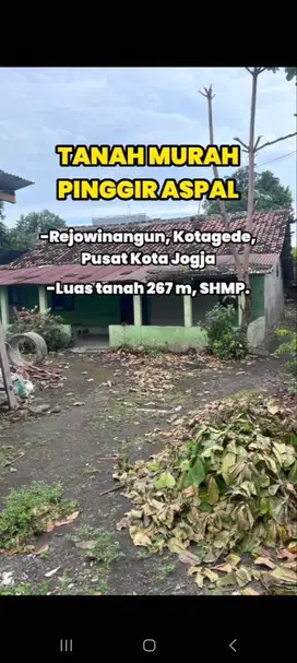 Dijual Tanah Pekarangan Super Strategis Dalam Ringroad Hanya 3,5jt/m2.