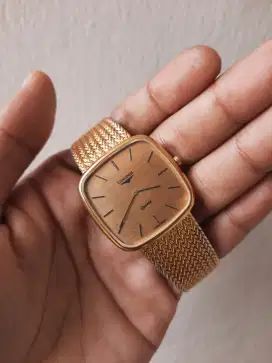 Jam Tangan Vintage Longines Quartz Satin Dial Ladies Gold Plated
