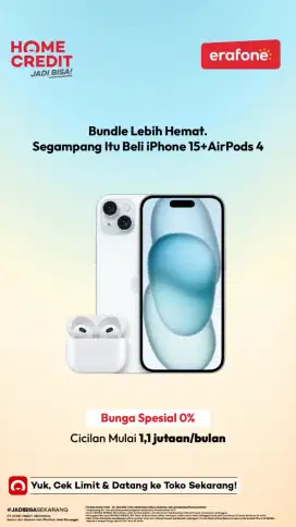 Promo 0% cicilan iPhone 15 + Airpods 4