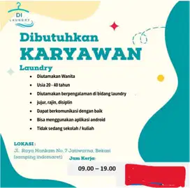 Staff Laundry Gosok Packing Laundry Jatiwarna