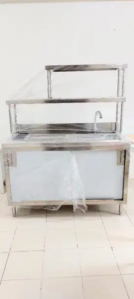 Meja Bar Stainless / Ice Bin Sink / Cocktail Station Bar