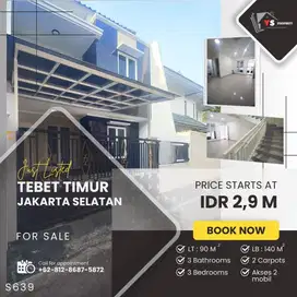TEBET TIMUR DALAM RUMAH BARU HOEK 2 LT READY 2 UNIT AKSES 1 MOBIL S639