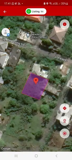 Dijual Tanah 3,80Are Lokasi Strategis di Jl. Palapa - Benoa.