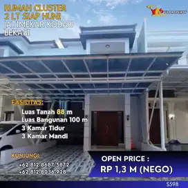 KODAU JATIMEKAR BEKASI RUMAH CLUSTER 2 LT SIAP HUNI AKSES 2 MOBIL S598