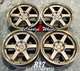 Jual velg te37 r17 5x114,3 innova hrv crv camry dll