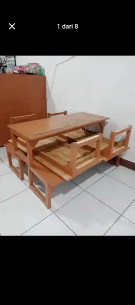 Meja lesehan bekas jual seblak
