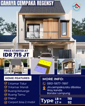 RUMAH MEWAH DUA LANTAI LOKASI STRATEGIS