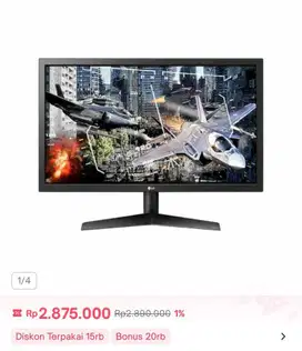 Lg Monitor 24in layar 144hz FHD