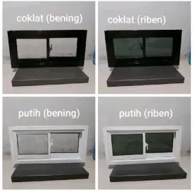 Jendela sleding aluminium ukuran 100x50