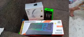 Razer steelseries gaming gear set (mouse, keyboard headset)