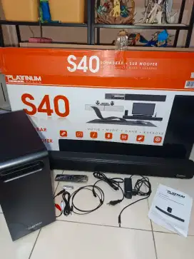Soundbar speaker + Subwoofer Platinum S40 bekas