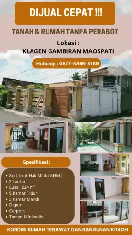 DIJUAL TANAH DAN RUMAH