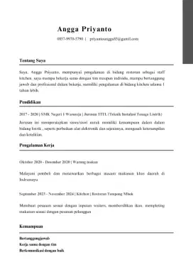 Cari loker bagian crew kitchen