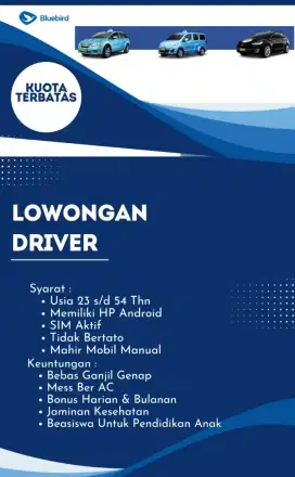 Dibutuhkan Segera Driver Taksi Online