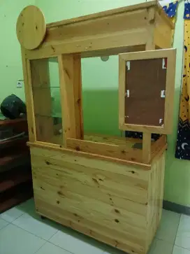 Gerobak jualan serba bisa kayu jati ( harga murah tanpa nego )