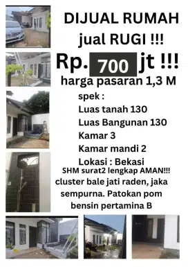 JUAL RUMAH MURAH BANGET !!!