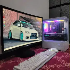 PC core i7 RAM 32GB Monitor Curved  24 RX580 Gaming Rendering Editing