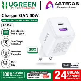 Adaptor Adapter Charger Ugreen Dual USB Type C 3.0 Qualcomm 30W