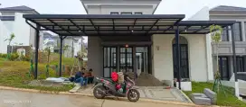 Kanopi talang baja ringan terpasang rapi