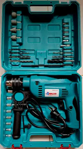 Baru Mesin bor listrik Impact drill 13mm koper set lengkap