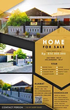 Rumah Lokasi Tengah Kota Bisa Dijadikan Homestay, Kantor, Rumah Kos