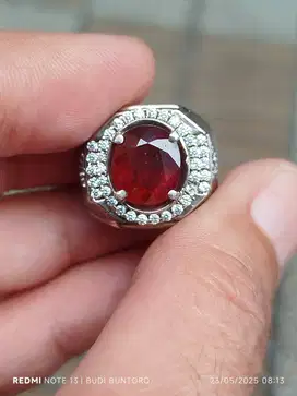 Batu garnet spessartite Namibia 5.99 carat ring perak memo MRI